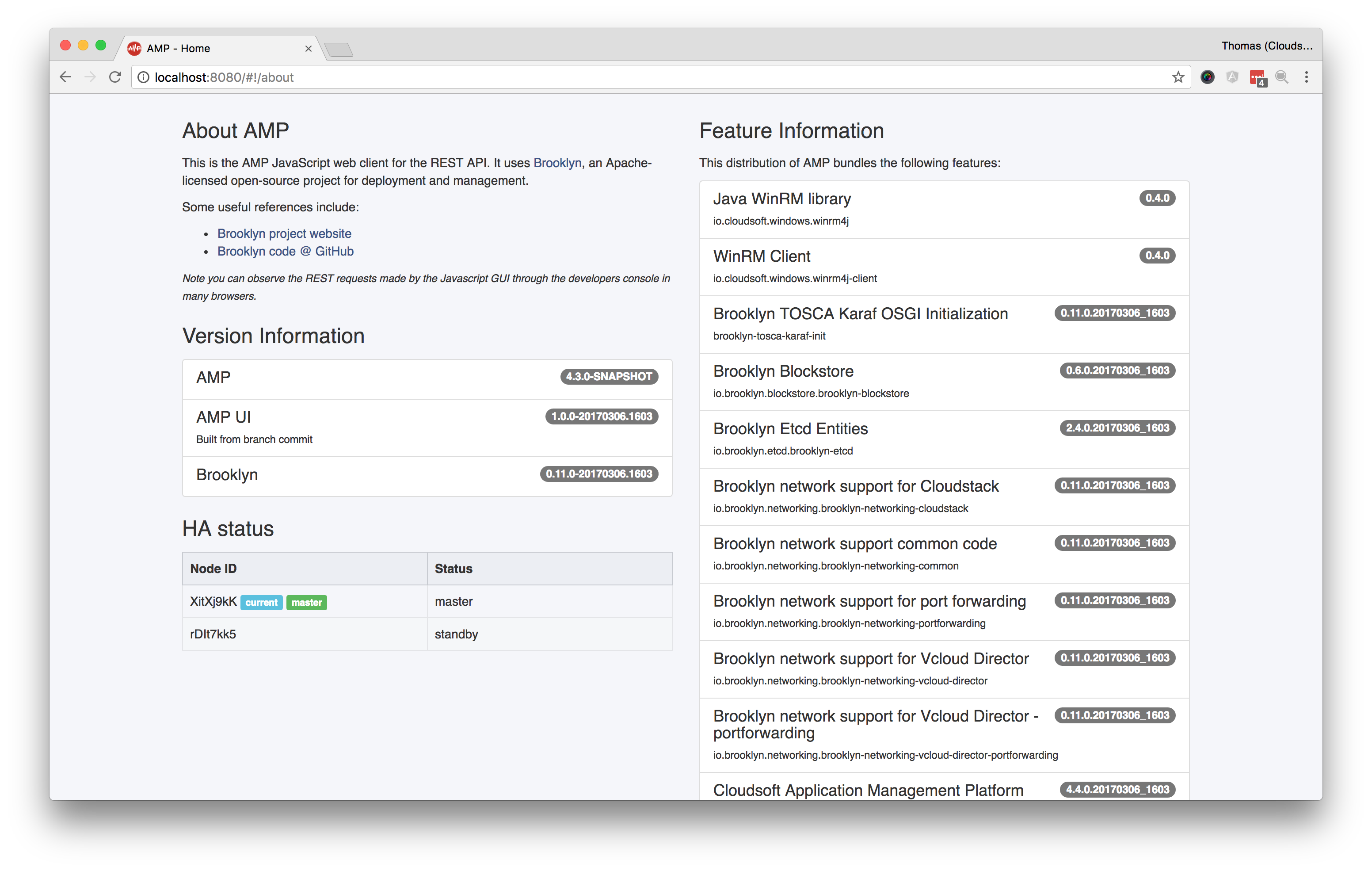 High Availability Status